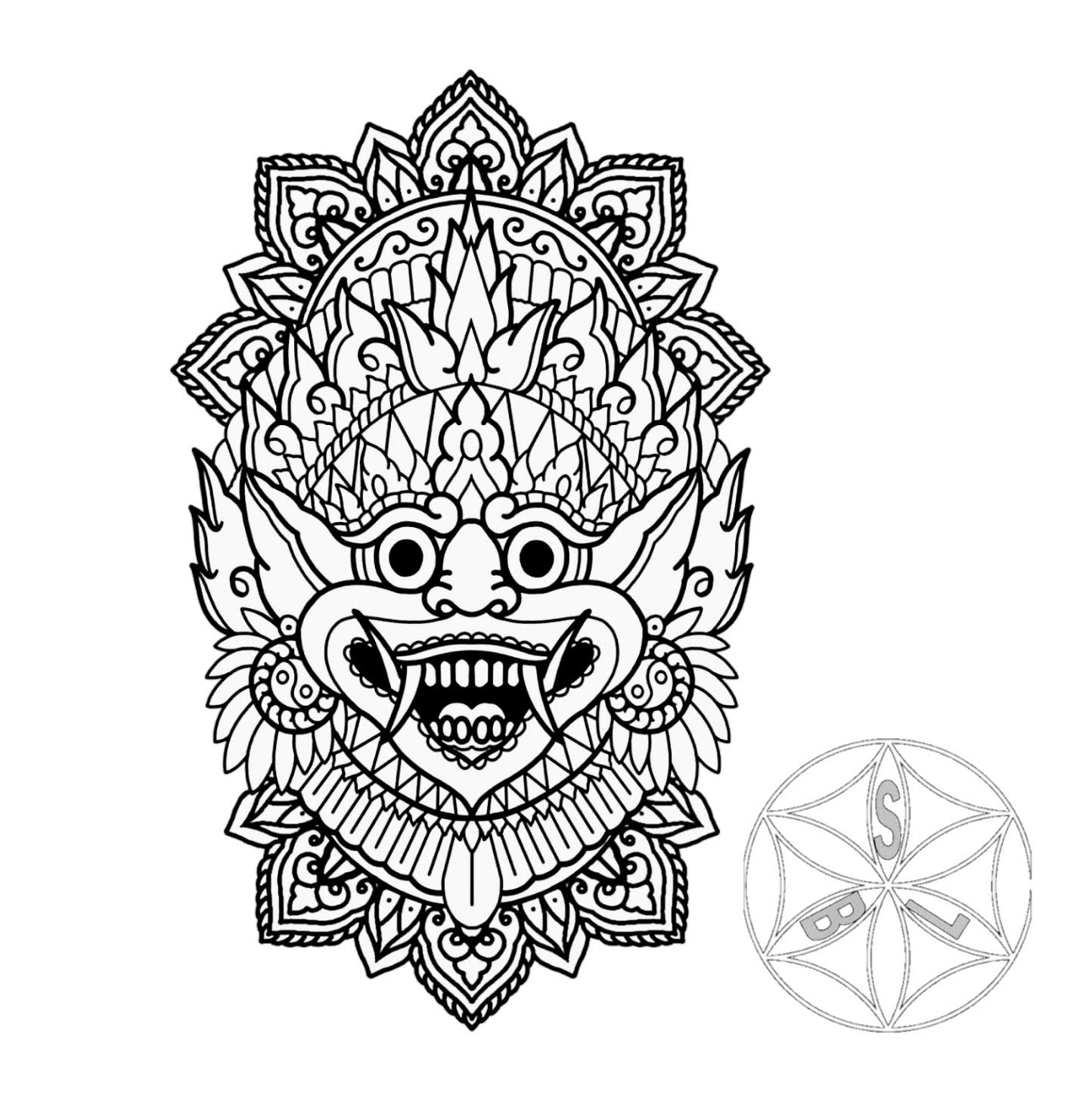 Japanese Demon Tattoo Design