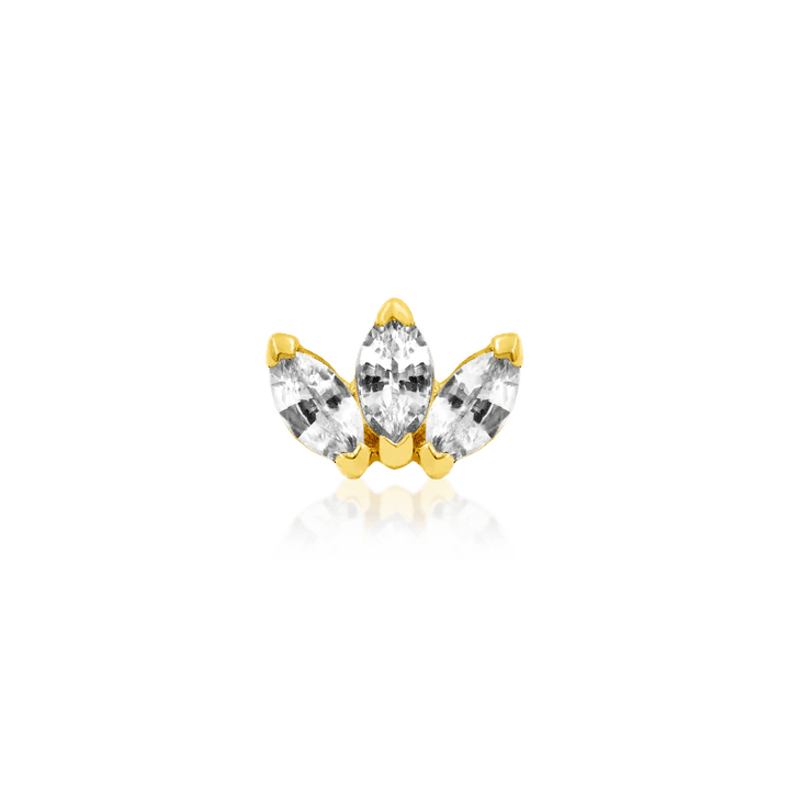 Junipurr 14kt gold triple marquise fan